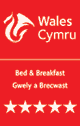 Welsh Tourist Board 5 stars award for  Tyddyn Mawr B&B